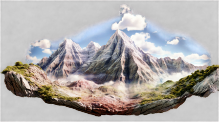 3D mountain with transparent background