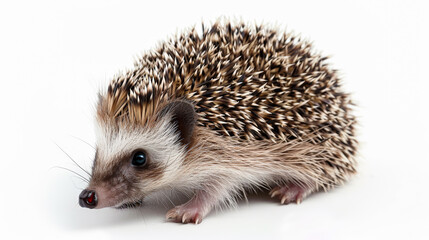 Obraz premium Adorable Hedgehog on White Background. Generative AI
