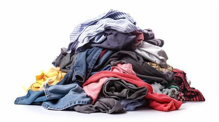 A pile of clothes on white background
