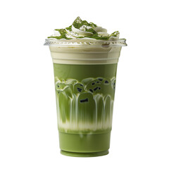 matcha latte on transparent png background