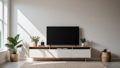 Furnished interior design room, featuring elegant furniture and beautiful color schemes, Generative AI