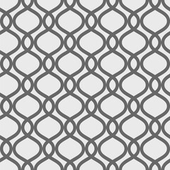 Retro artdeco seamless pattern. Vintage ogee vector background. Classic minimalistic ornament with wavy lines, monochrome print for wallpaper, textile
