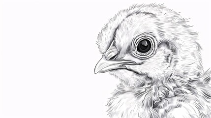 Illustration of a Monochrome Baby Chick.