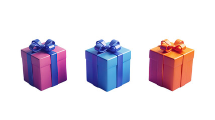 Vibrant colorful gift boxes wrapped with ribbons, perfect for holidays, birthdays or any special occasion, adding joy and excitement to the celebration.