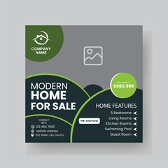 Modern Real state Home rent social media post Sale or carousel design template