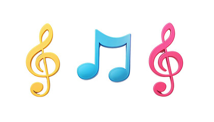 Fototapeta premium Bright and colorful musical notes illustration, perfect for music-related designs, educational materials, and creative projects usage.