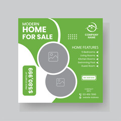 Modern Real state Home rent social media post Sale or carousel design template