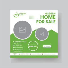 Modern Real state Home rent social media post Sale or carousel design template