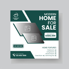 Modern Real state Home rent social media post Sale or carousel design template