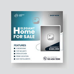 Modern Real state Home rent social media post Sale or carousel design template