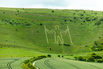 Kurzer Zwischenstop am landschaftlichen Highlight Long Man of Wilmington - Sussex - Vereinigtes...