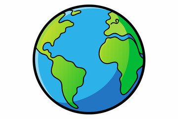 Color global earth planet geography map