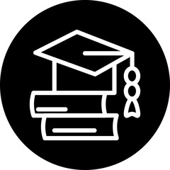 Education Vector Line White Circle Black