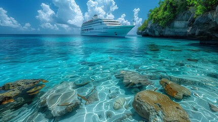 Cruise standind at the edge of the shore-2