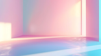 Minimalist interior scene with a gradient of soft colors