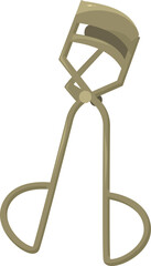 Eyelash curler standing on a white background, useful tool for beauty and makeup