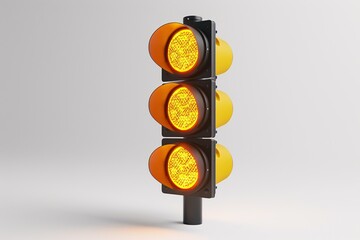 Road warning sign with 3D effects on white background.