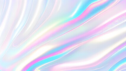 Obraz premium Holographic background seamless trendy iridescent light foil texture. Soft holographic pastel unicorn marble background pattern. Modern pearlescent blurry abstract swirl illustration.