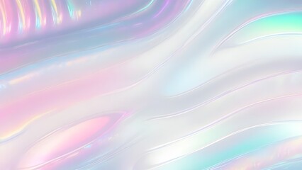 Obraz premium Holographic background seamless trendy iridescent light foil texture. Soft holographic pastel unicorn marble background pattern. Modern pearlescent blurry abstract swirl illustration.