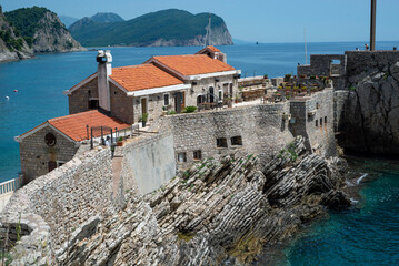 Petrovac, Montenegro, seaside resort and Iconic castle Lazaret