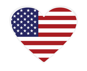 USA flag heart shaped. vector