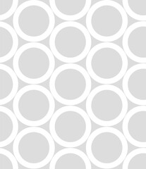 Monochrome circles abstract seamless pattern. Retro nostalgic geometric vector background. Modern fashion print for fabric with groovy elements, funky textile design