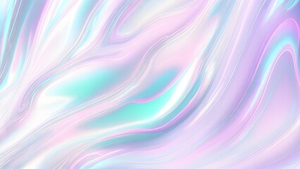 Holographic background seamless trendy iridescent light foil texture. Soft holographic pastel unicorn marble background pattern. Modern pearlescent blurry abstract swirl illustration.