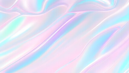 Obraz premium Holographic background seamless trendy iridescent light foil texture. Soft holographic pastel unicorn marble background pattern. Modern pearlescent blurry abstract swirl illustration.
