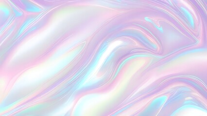 Obraz premium Holographic background seamless trendy iridescent light foil texture. Soft holographic pastel unicorn marble background pattern. Modern pearlescent blurry abstract swirl illustration.
