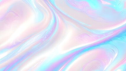 Obraz premium Holographic background seamless trendy iridescent light foil texture. Soft holographic pastel unicorn marble background pattern. Modern pearlescent blurry abstract swirl illustration.