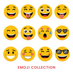 Big set of emoticons. Funny emoticons faces with facial expressions. Full editable vector icons. Detailed emoji icons. IOS emoji set.