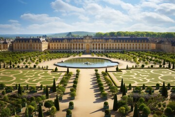 The Palace of Versailles, transformed into a realm of eternal spring.