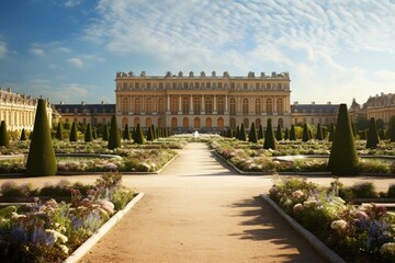 Naklejka premium The Palace of Versailles, transformed into a realm of eternal spring.