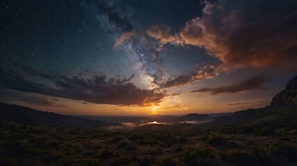 Beautiful view of cloudscape in skies, cloudy landscape