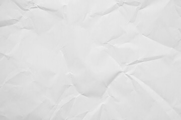 White crumpled paper texture can be use as background. Recycle used paper concept. 