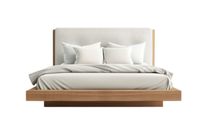 Modern bed on transparent background