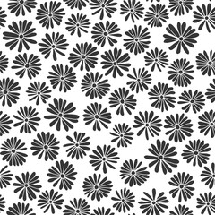 Ditsy flowers vector seamless pattern. Vintage floral surface design. Retro styled botanical background. Chamomile meadow. Field of wild flowers. Modern print for fabric, paper