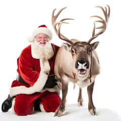 santa claus with reindeer