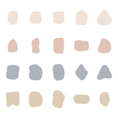 Set of random shapes pastel colors. Organic blobs with irregular shapes