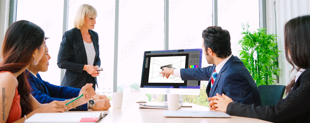 Poster architectural design modish software application for architect business and professional designer