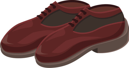 New pair of shiny brown leather shoes with laces, perfect for a businessman going to work