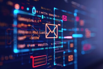 Futuristic email system with holographic interfaces and AIdriven message sorting with copy space