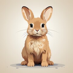 Obraz premium Adorable Rabbit in Flat Style with Light Palette Illustration