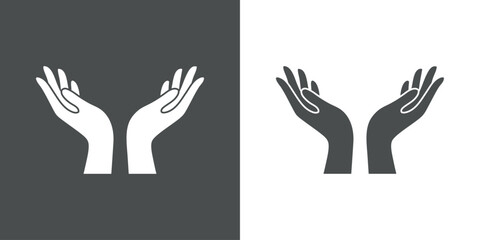 Obraz premium Logo con silueta de manos de mujer con la palma hacia arriba