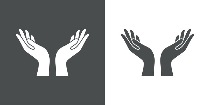 Logo con silueta de manos de mujer con la palma hacia arriba