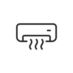 Fototapeta premium Air conditioner, linear style icon. Editable stroke width