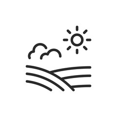 Wheat, linear style icon. Ripe wheat ears. Harvest. Grain. Editable stroke width