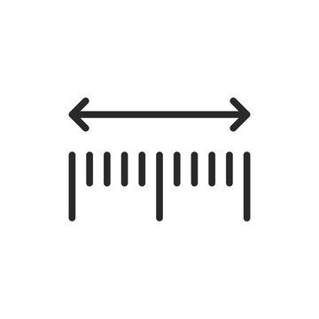 recommend clip art: Length measurement, linear style icon. Ruler with arrows on both ends, length. Editable stroke width.