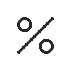 Percentage symbol, linear style icon. percentage in mathematics. Editable stroke width.