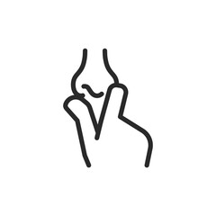 Bad smell, linear style icon. Hand covering nose. Do not breathe. Editable stroke width